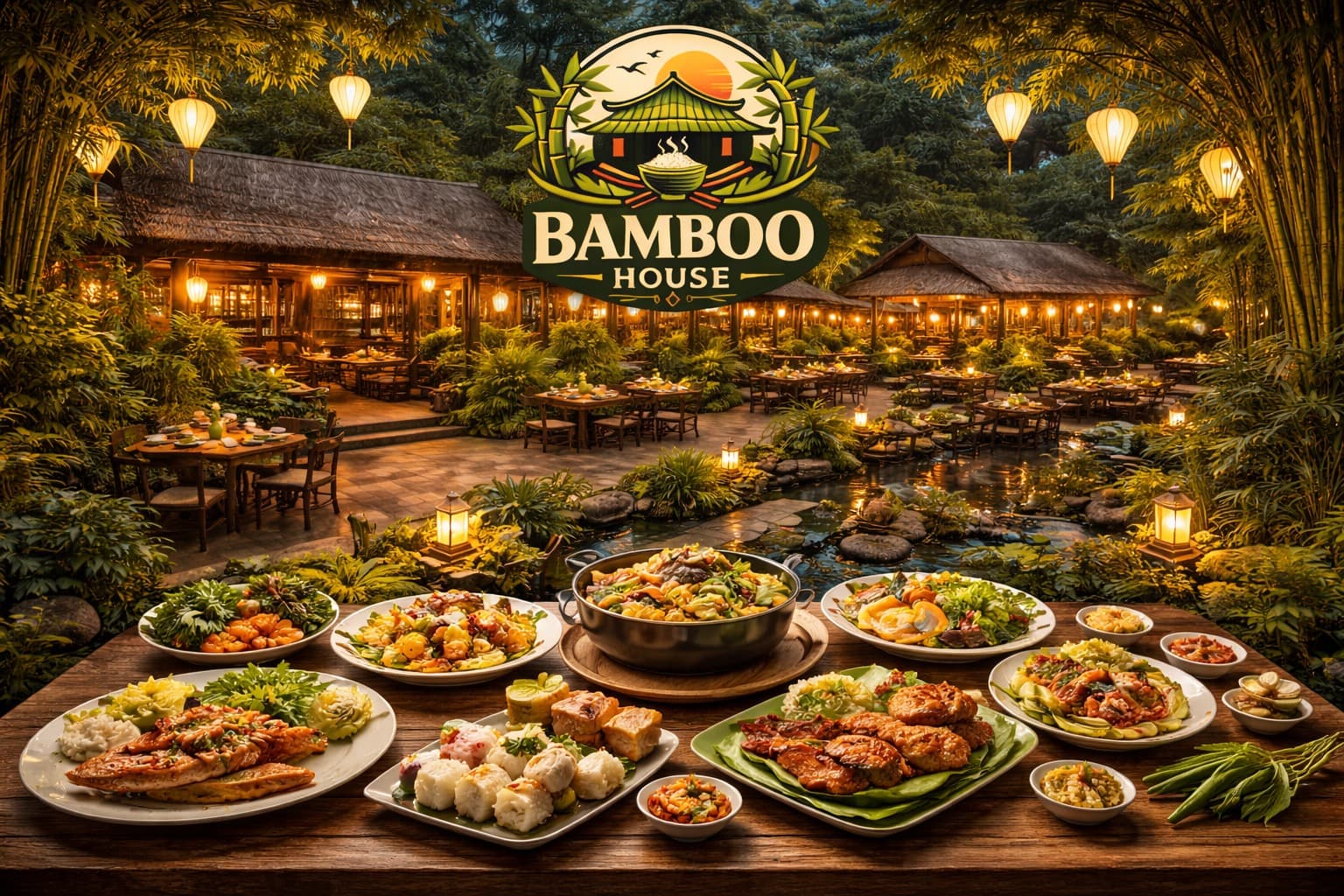 Bamboo House landing page hero section